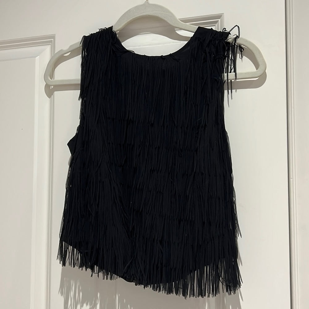Nicole Miller fringe crop top